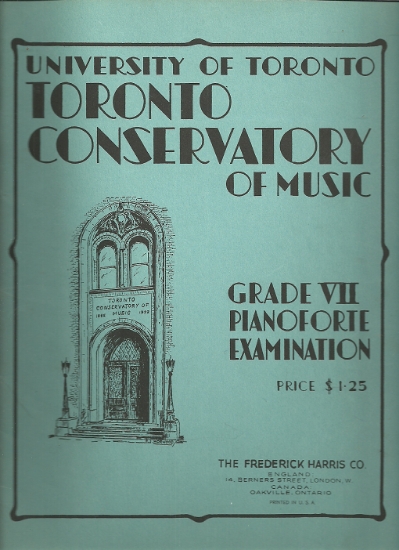 Picture of 1941, Royal Conservatory of Music, Grade  7 Piano Exam Book, 1941 Edition, University of Toronto, sheet music folio