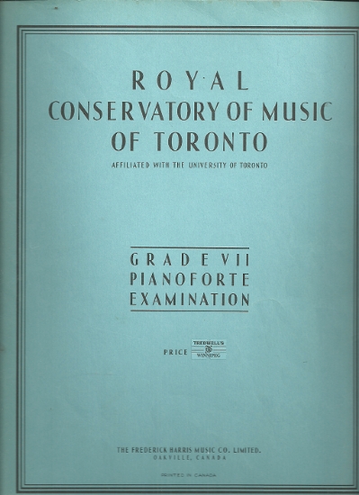 Picture of 1947, Royal Conservatory of Music, Grade  7 Piano Exam Book, 1947 Edition, University of Toronto, sheet music folio