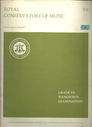 Picture of 1968, Royal Conservatory of Music, Grade 7 Piano Exam Book, 1968 Edition, University of Toronto, sheet music folio