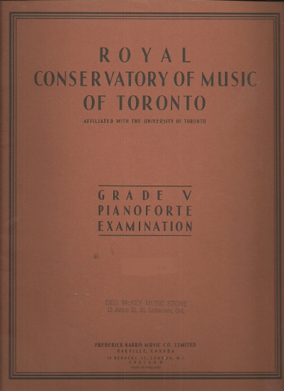 Picture of 1947, Royal Conservatory of Music, Grade  5 Piano Exam Book, 1947 Edition, University of Toronto, sheet music folio