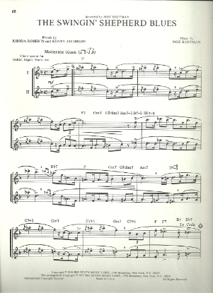Picture of The Swingin' Shepherd Blues, Moe Koffman, flute solo/duet, sheet music