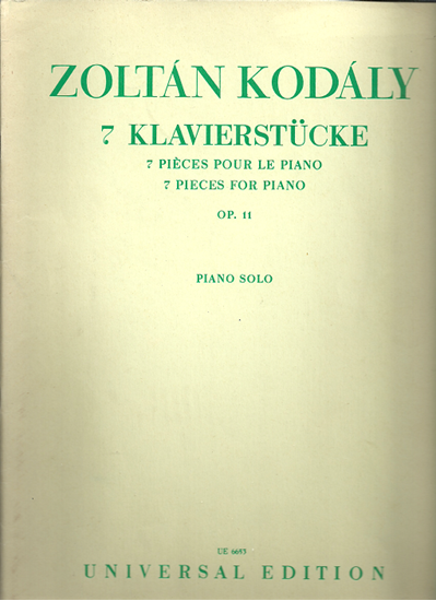 Picture of 7 Pieces for Piano Opus 11, Zoltan Kodaly