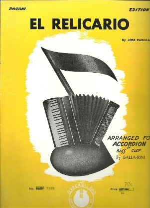 Picture of El Relicario (Key of F), Jose Padilla, arr. Galla-Rini, accordion solo sheet music