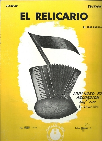 Picture of El Relicario (Key of F), Jose Padilla, arr. Galla-Rini, accordion solo sheet music