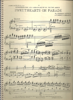 Picture of Sweethearts on Parade, Charles Newman & Carmen Lombardo, transc. for piano solo by Victor Arden, sheet music