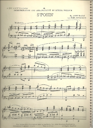Picture of S'Posin, Paul Denniker & Andy Razaf, transc. for piano solo by Muriel Pollock, sheet music