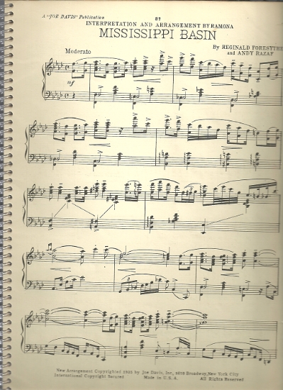 Picture of Mississippi Basin, Reginald Foresythe & Andy Razaf, transc. for piano solo by Ramona, sheet music
