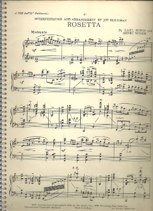 Picture of Rosetta, Earl Hines & Henri Woode, transc. for piano solo by Joe Reichman, sheet music