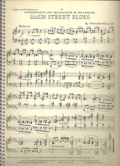 Picture of Basin Street Blues, Spencer Williams, transcribed for piano solo by Joe Sanders, sheet music
