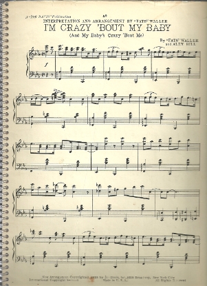 Picture of I'm Crazy 'Bout My Baby, Alexander Hill & Thomas "Fats" Waller, piano solo, sheet music