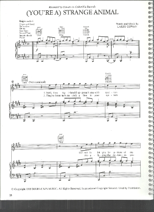 Picture of (You're a) Strange Animal, Larry Gowan, sheet music