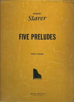Picture of Five Preludes, Robert Starer, piano solo folio