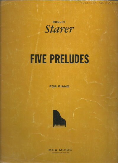 Picture of Five Preludes, Robert Starer, piano solo folio