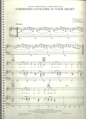 Picture of Forbidden Love/Fire in Your Heart, Michaele & P. Sebastien, recorded by Madleen Kane, sheet music