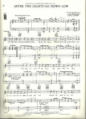 Picture of After the Lights Go Down Low, Alan White & Leroy Lovett, recorded by Al Hibbler, sheet music