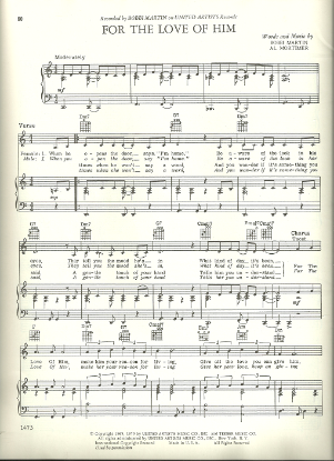 Picture of For the Love of Him, Bobbi Martin & Al Mortimer, sheet music