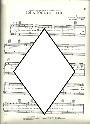Picture of I'm a Fool for You, Floyd Huddleston & Robert Colby, recorded by Fats Domino, sheet music