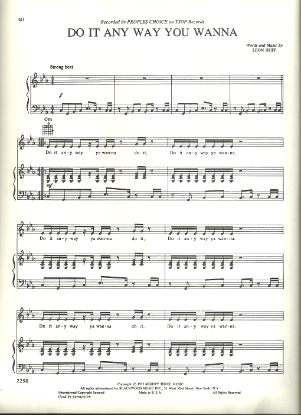 Picture of Do It Any Way You Wanna, Leon Huff, recorded by People's Choice, sheet music, pdf copy