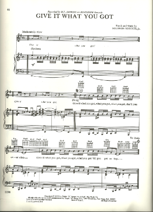 Picture of Give It What You Got, Solomon Roberts Jr, recorded by B. T. Express, sheet music
