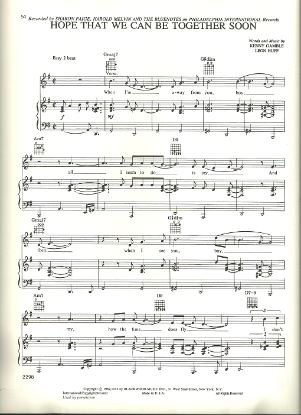 Picture of Hope That We Can Be Together Soon, Kenny Gamble & Leon Huff, recorded by Sharon Paige with Harold Melvin & The Bluenotes, pdf copy
