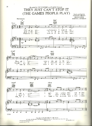 Picture of They Just Can't Stop It (The Games People Play), Charles Simmons/ Bruce Hawes/ J. B. Jefferson, recorded by The Spinners, pdf copy