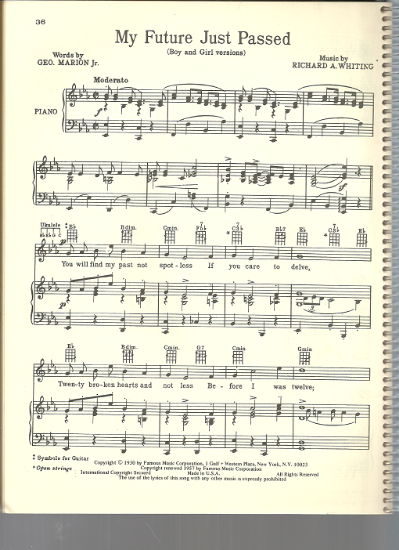 Picture of My Future Just Passed, George Marion Jr. & Richard A. Whiting, vocal duet, sheet music
