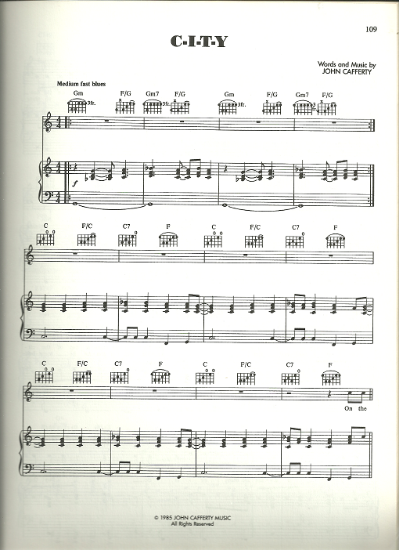 Picture of C-I-T-Y, City, John Cafferty and the Beaver Brown Band, sheet music