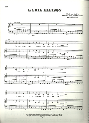 Picture of Kyrie Eleison, Richard Page/ Steve George/ John Land, recorded by Mr. Mister, sheet music