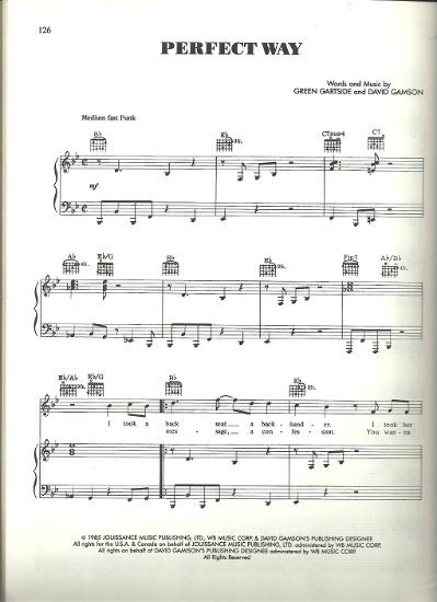 Picture of Perfect Way, Green Gartside & David Gamson, recorded by Scritti Politti, sheet music