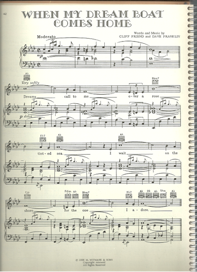 Picture of When My Dream Boat Comes Home, Clif Friend & Dave Franklin, recorded by Guy Lombardo