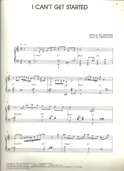 Picture of I Can't Get Started, Ira Gershwin & Vernon Duke, Teddy Wilson/ Brian Priestly transcription, piano solo, sheet music