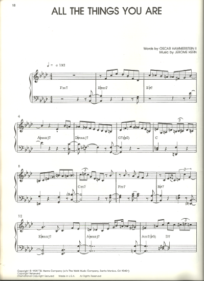 Picture of All the Things You Are, Jerome Kern, Bud Powell/ Brian Priestly transcription, piano solo, sheet music