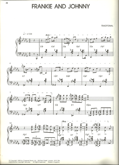 Picture of Frankie and Johnny, folksong, Erroll Garner/ Brian Priestly transcription, piano solo, sheet music
