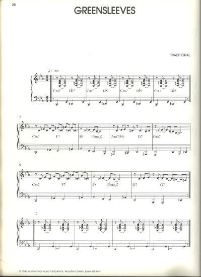 Picture of Greensleeves, folksong, Jimmy Smith/ Brian Priestly transcription, piano solo, sheet music