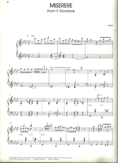 Picture of Miserere, from "Il Trovatore", G. Verdi, Jelly Roll Morton, Brian Priestly piano solo transcription, sheet music