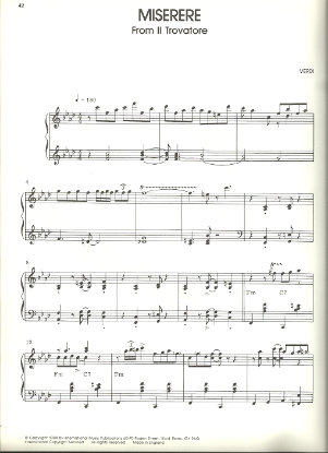 Picture of Miserere, from "Il Trovatore", G. Verdi, Jelly Roll Morton/ Brian Priestly transcription, sheet music