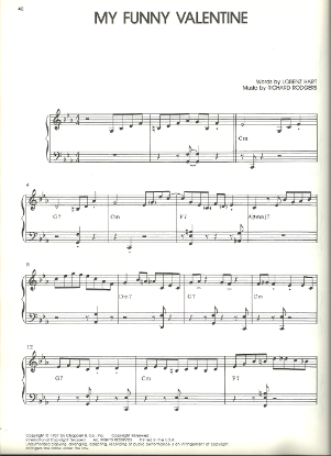 Picture of My Funny Valentine, Rodgers & Hart, Bill Evans/ Brian Priestly transcription, piano solo sheet music