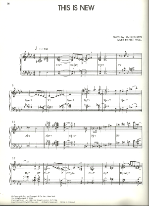 Picture of This is New, Ira Gershwin & Kurt Weill, Chick Corea/Brian Priestly transcription, sheet music