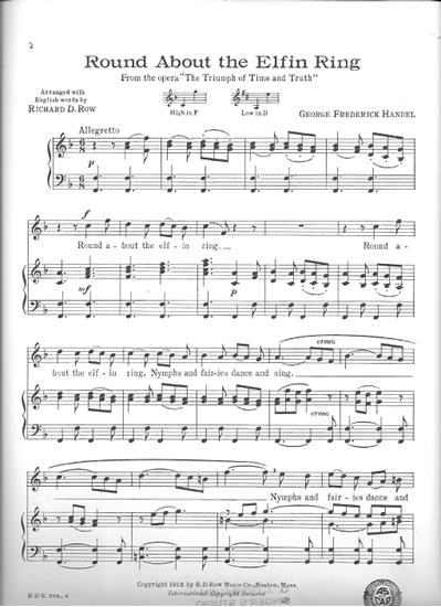 Picture of Round About the Elfin Ring, G. F. Handel, low voice solo