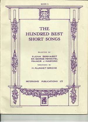 Picture of The Hundred Best Short Songs Book 2, high voice songbook