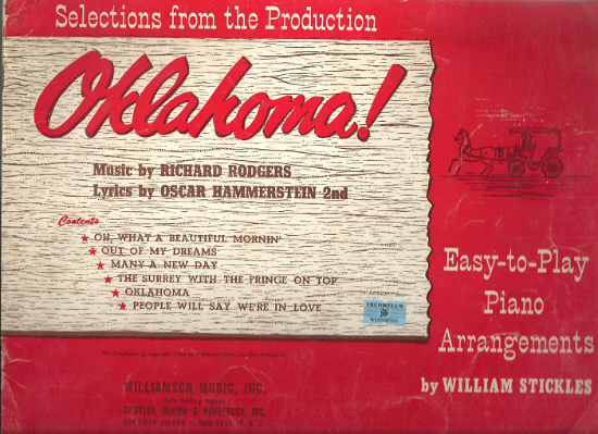 Picture of Oklahoma, Rodgers & Hammerstein, arr. easy piano William Stickles, sheet music songbook