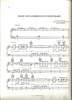 Picture of Have You Looked Into Your Heart, T. Randazzo/B. Weinstein/B. Barberis, recorded by Jerry Vale, sheet music, out of print - to be processed & e-mailed within 48 hours of receipt of order