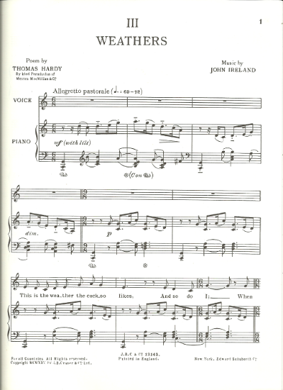 Picture of Weathers, Thomas Hardy & John Ireland, low voice in C
