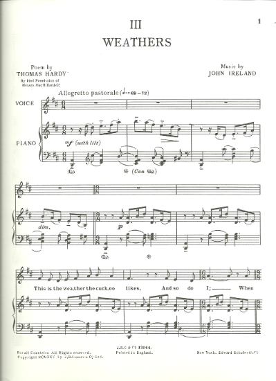 Picture of Weathers, Thomas Hardy & John Ireland, medium voice in D