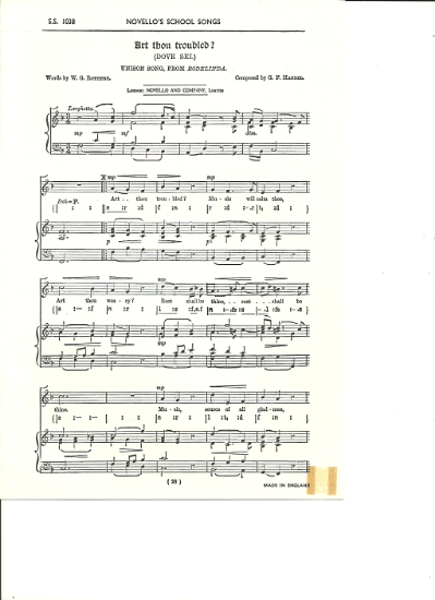Picture of Art Thou Troubled, G. F. Handel, unison octavo