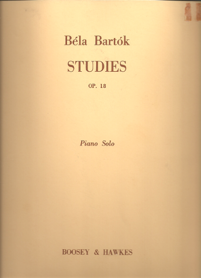 Picture of Bela Bartok, Studies Op. 18, piano solo sheet music folio