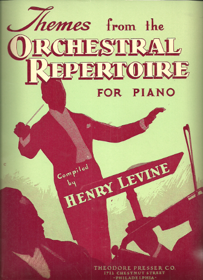 Picture of Themes from the Orchestral Repertoire, Henry Levine, piano solo transcriptions, sheet music folio