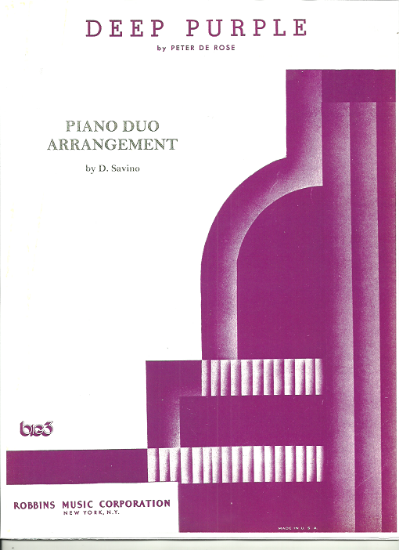 Picture of Deep Purple, Peter de Rose, arr. Domenico Savino for piano duo, sheet music