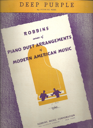Picture of Deep Purple, Peter De Rose, arr. for piano duet by J. Louis Merkur, sheet music
