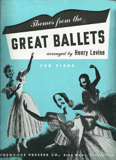 Picture of Themes from the Great Ballets, Henry Levine, piano solo transcriptions, sheet music folio